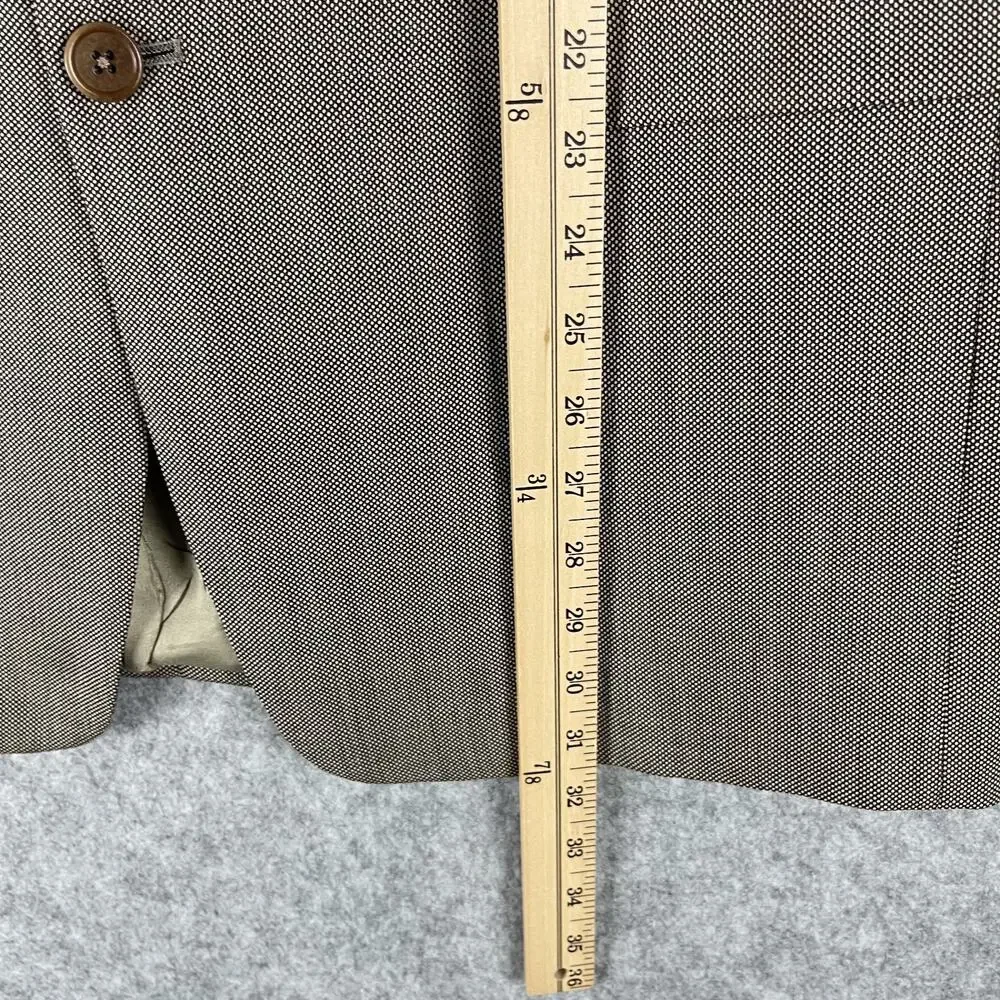 Daniel Cremieux Loro Piana Wool Blazer Sport Coat Mens 42R Brown Geometric USA‎
